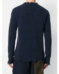 Мужской темно-синий свитер с круглым вырезом от Uma Wang