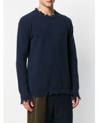 Мужской темно-синий свитер с круглым вырезом от Uma Wang