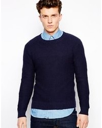 Мужской темно-синий свитер с круглым вырезом от GANT RUGGER
