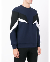 Мужской темно-синий свитер с круглым вырезом от Neil Barrett