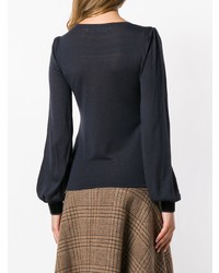 Женский темно-синий свитер с круглым вырезом от Goat