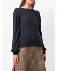 Женский темно-синий свитер с круглым вырезом от Goat