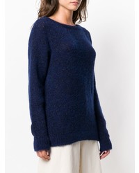 Женский темно-синий свитер с круглым вырезом от Chiara Bertani