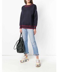 Женский темно-синий свитер с круглым вырезом от Moncler