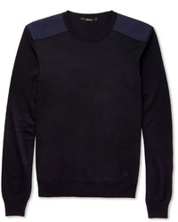 Мужской темно-синий свитер с круглым вырезом от Gucci