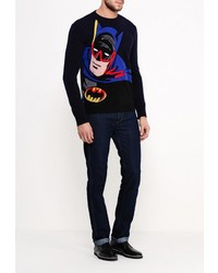 Мужской темно-синий свитер с круглым вырезом от Iceberg