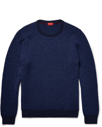 Мужской темно-синий свитер с круглым вырезом от Isaia