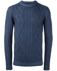 Мужской темно-синий свитер с круглым вырезом от Jacob Cohen