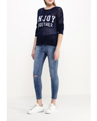 Женский темно-синий свитер с круглым вырезом от Jennyfer