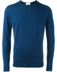 Мужской темно-синий свитер с круглым вырезом от John Smedley
