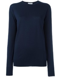 Женский темно-синий свитер с круглым вырезом от John Smedley