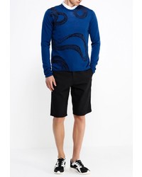 Мужской темно-синий свитер с круглым вырезом от Just Cavalli