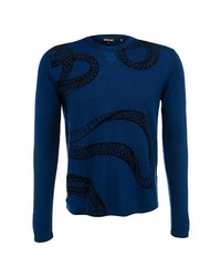 Мужской темно-синий свитер с круглым вырезом от Just Cavalli