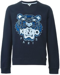 Мужской темно-синий свитер с круглым вырезом от Kenzo