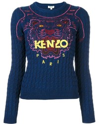 Женский темно-синий свитер с круглым вырезом от Kenzo