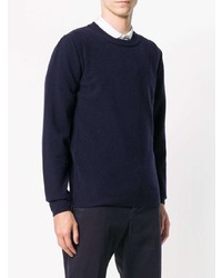 Мужской темно-синий свитер с круглым вырезом от Dondup