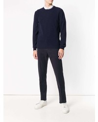 Мужской темно-синий свитер с круглым вырезом от Dondup