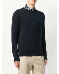 Мужской темно-синий свитер с круглым вырезом от Etro