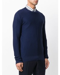 Мужской темно-синий свитер с круглым вырезом от Fashion Clinic Timeless