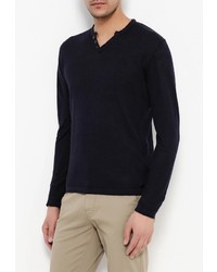 Мужской темно-синий свитер с круглым вырезом от LAGERFELD