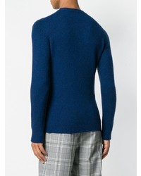 Мужской темно-синий свитер с круглым вырезом от Nuur