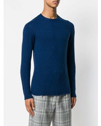 Мужской темно-синий свитер с круглым вырезом от Nuur