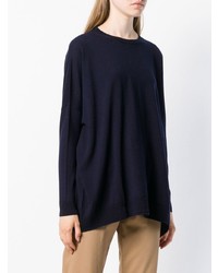 Женский темно-синий свитер с круглым вырезом от Semicouture