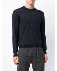 Мужской темно-синий свитер с круглым вырезом от Cruciani