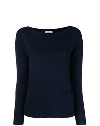 Женский темно-синий свитер с круглым вырезом от Liu Jo