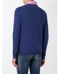 Мужской темно-синий свитер с круглым вырезом от Polo Ralph Lauren
