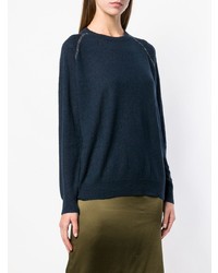 Женский темно-синий свитер с круглым вырезом от 6397