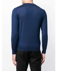 Мужской темно-синий свитер с круглым вырезом от Cruciani