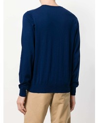 Мужской темно-синий свитер с круглым вырезом от Fay