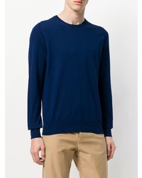 Мужской темно-синий свитер с круглым вырезом от Fay