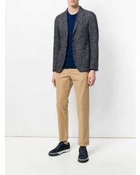 Мужской темно-синий свитер с круглым вырезом от Fay