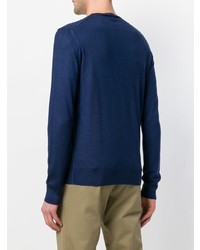 Мужской темно-синий свитер с круглым вырезом от Prada