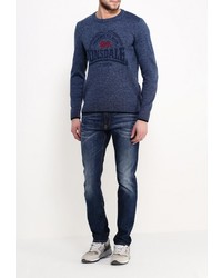 Мужской темно-синий свитер с круглым вырезом от Lonsdale