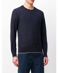 Мужской темно-синий свитер с круглым вырезом от Moncler