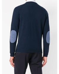 Мужской темно-синий свитер с круглым вырезом от Isaia