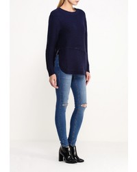 Женский темно-синий свитер с круглым вырезом от LOST INK