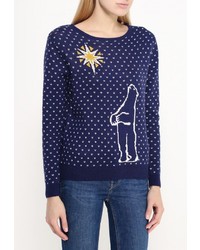 Женский темно-синий свитер с круглым вырезом от Louche