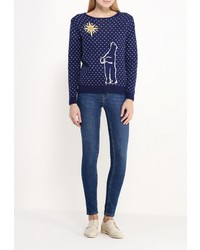 Женский темно-синий свитер с круглым вырезом от Louche