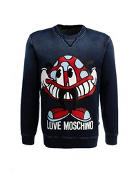 Мужской темно-синий свитер с круглым вырезом от Love Moschino