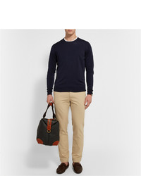 Мужской темно-синий свитер с круглым вырезом от John Smedley