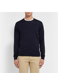 Мужской темно-синий свитер с круглым вырезом от John Smedley
