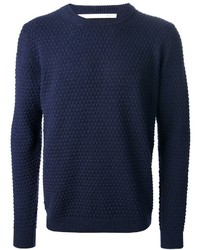 Мужской темно-синий свитер с круглым вырезом от Mauro Grifoni