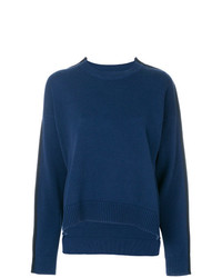 Женский темно-синий свитер с круглым вырезом от MM6 MAISON MARGIELA