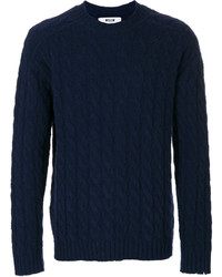 Мужской темно-синий свитер с круглым вырезом от MSGM