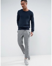 Мужской темно-синий свитер с круглым вырезом от Selected