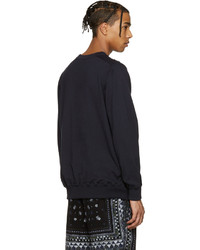 Мужской темно-синий свитер с круглым вырезом от Sacai